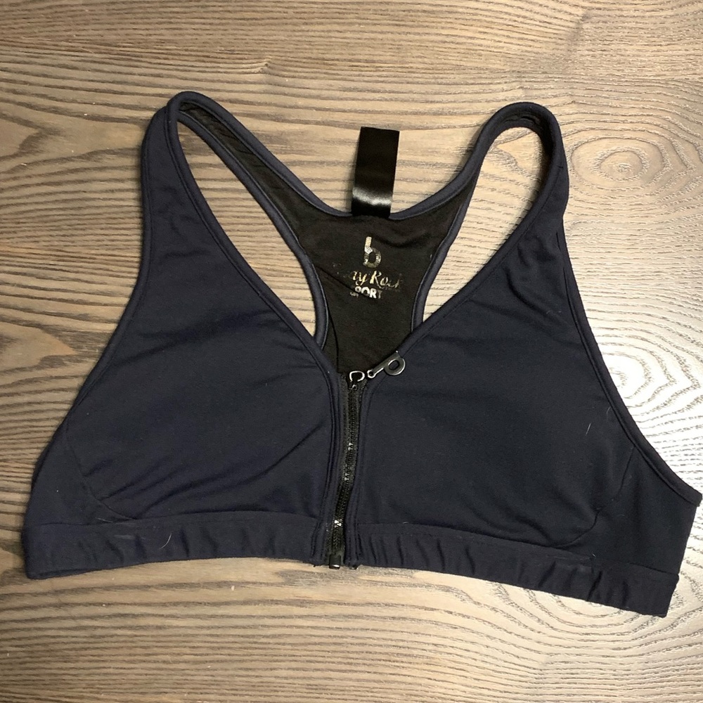 Black body rock zip up sports bra